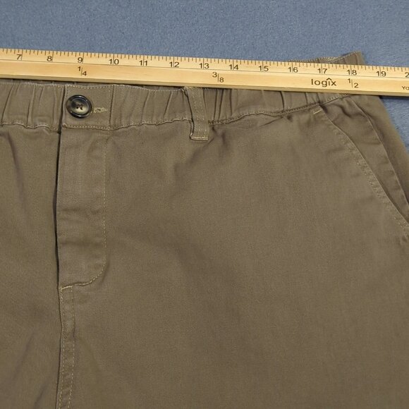 Cove USA Pants Men's 38 Olive Brown Chino Pants Stretch Elastic Waist Casual - Picture 6 of 11
